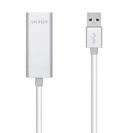 Aisens A106-0504 Adaptador USB 3.0 a Ethernet RJ45 Gigabit 10/100/1000 Mbps, 15 cm, Plug & Play para PC y Mac